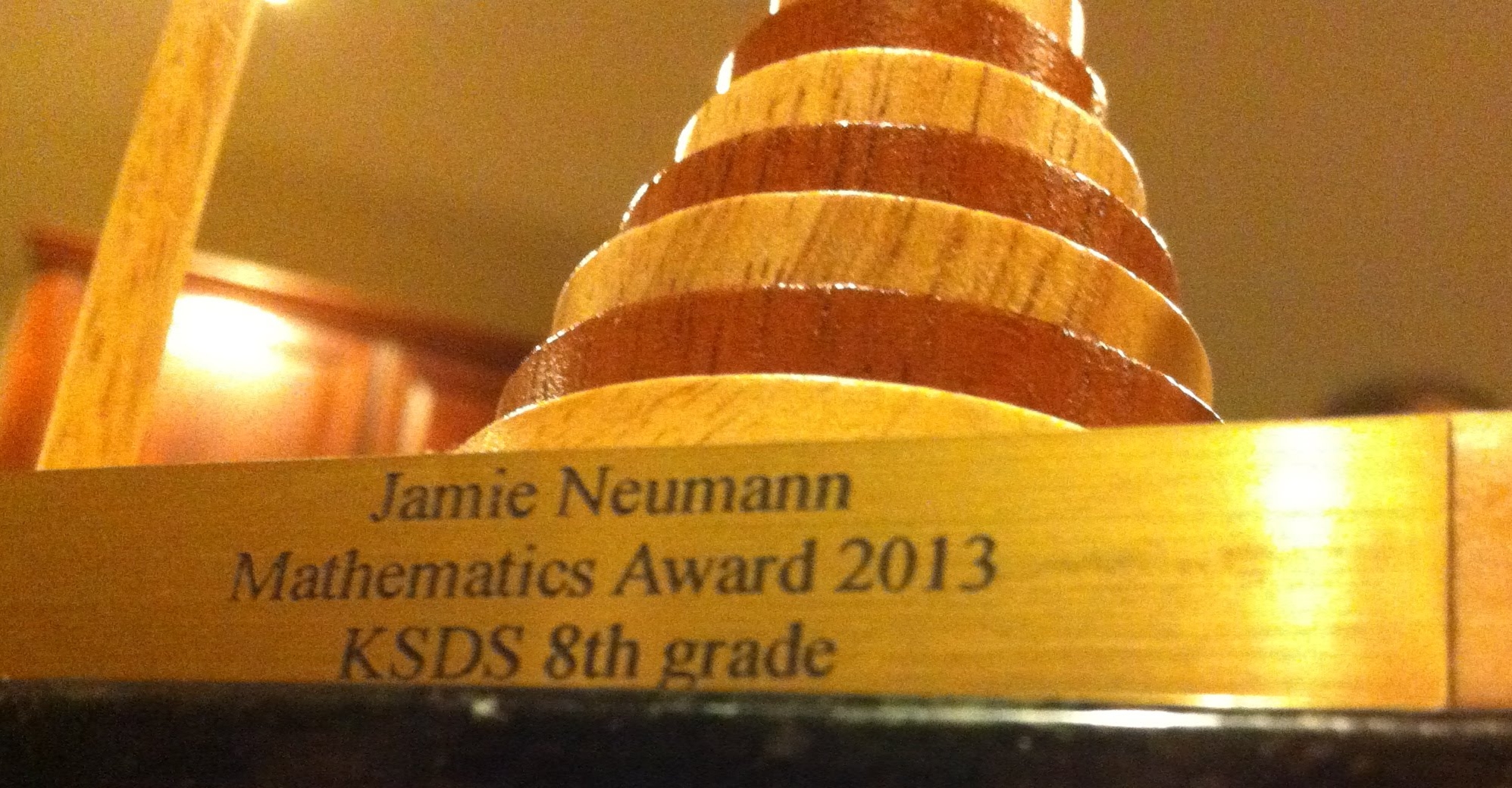 Eigth grade math award